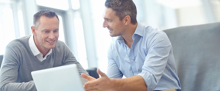 man explaining solution